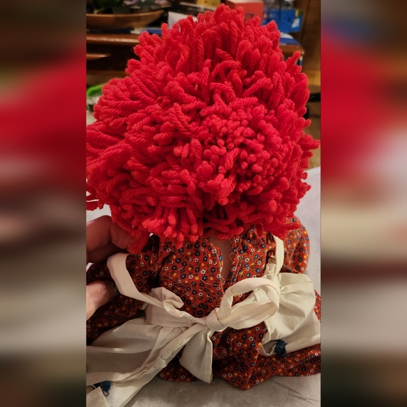 VINTAGE Handmade Raggedy Ann Doll 19 Red Dress - Picture 2 of 7